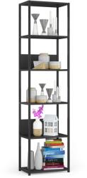 AKORD Ipari fém könyvespolc, 6 polcos P192_50 - fekete (REGINDCZARCZARCL500)