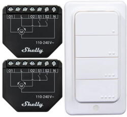 Shelly Set of 2 Blind/curtain WiFi controllers Shelly Shutter + BLU RC Button 1 (54982)