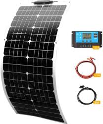  Rugalmas monokristályos napelem, 50W vagy 100W opciók, teljes napelemkészlet töltésvezérlővel, 50W Kit White