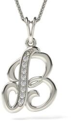  Ezüst ' B' Betűs Medál Nyaklánc - 925-ös Ezüst