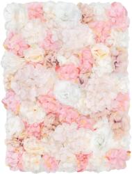  Virágos falpanelek, elegáns bel- és kültéri dekoráció, 12 darabos készlet, rózsaszín