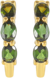  Arannyal Bevont Ezüst Fülbevaló Zöld Turmalinnal, PCY11073