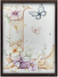  FALI PLAKÁT FA KERETBEN VIRÁGOK PILLANGÓK 70x100 CM