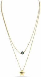  Arannyal Bevont Ezüst Nyaklánc " Tahiti-zöld" illúzió édesvízi Kagylógyönggyel, Y61641