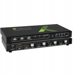 TECHLY 4x1 Usb Hdmi Kvm Switch 4Kx2K Idata KVM-HDMI4U Kvm switch Fekete (028702)