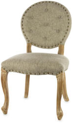 Art-Pol Tűzött támlás bézs szövettel húzott fakeretes étkezőszék vintage antikolással 98x50x61cm (109194)