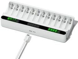  Akkumulátortöltő, LCD kijelző, gyors töltés, Csak töltő