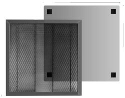  Lézeres vágó méhsejt munkaasztal, alumínium anyag, 430x400 mm méret, alumínium lappal, 430x400x22 mm