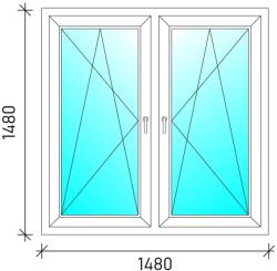  150x150 Tokosztott nyb/nyb műanyag ablak