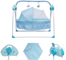  Elektromos baba bölcső, 5 állítható sebesség, távirányító működés, Kék