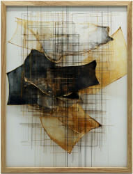  ALUMÍNIUM KERETES FALI PLAKÁT ARANY ÉS FEKETE SZOBOR 70x100 CM