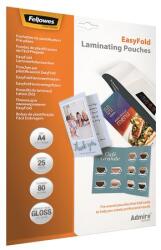 Fellowes Meleglamináló fólia, 80 mikron, A4, fényes, 25 db, FELLOWES "Admire Easyfold" 5601901 (5601901)