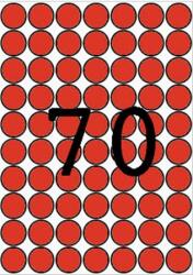 APLI Etichete, 19 mm rotunde, color, A5, APLI, roșu, 560 de etichete per pachet 12105 (12105)