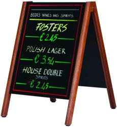 MT Displays Tömör Fa lakkozott krétatábla, megállító tábla, 600 x 800 mm