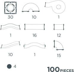 Dazzling Lights játék, 100 elemes, tarka, gyerekeknek 3 éves kortól