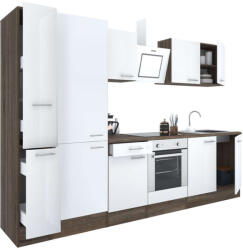 Leziter Yorki 300 konyhablokk yorki tölgy korpusz, selyemfényű fehér front alsó sütős elemmel polcos szekrénnyel (L300YFH-SUT-PSZ)