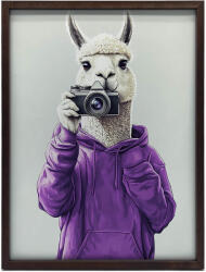  VÁSZONFESTÉS LAMA LILA KAPCSOLÓBAN, FÉNYKÉPEZŐVEL 70x100 CM KERET NÉLKÜL