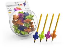 Ceruza markolat, fogássegítő, szilikon, csillám, 72 db/display, Silka