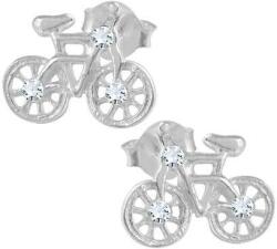  Bicikli, kerékpár fehér arany fülbevaló, arany ékszer. H2253