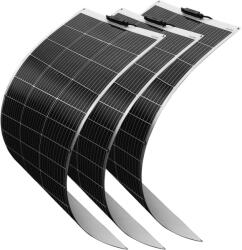 Rugalmas napelemes panel, 120W teljesítmény, 18 V-os feszültség, nagy hatékonyságú 24%, 3db Solarpanel