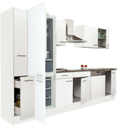 Leziter Yorki 310 konyhablokk fehér korpusz, selyemfényű fehér fronttal alulfagyasztós hűtős szekrénnyel (L310FHFH-AF)