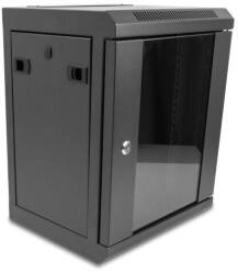 Delock 10 hálózati szekrény üvegajtóval 8U fekete