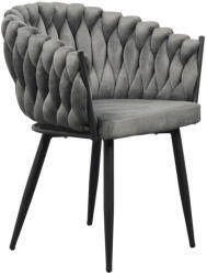 TEMPO KONDELA Étkezőszék, sötétszürke Velvet szövet/fekete, BLER