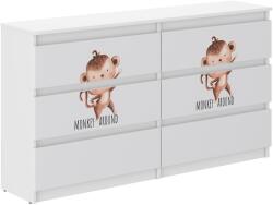  Ifjúsági 6 fiókos Komód 140cm - Majom