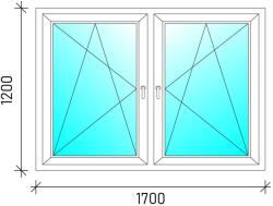  170×120 Tokosztott nyb/nyb műanyag ablak