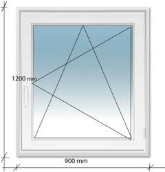 Decco 90x120 Bukó - Nyíló műanyag ablak Decco 71 profil 2 retegű üvegezés