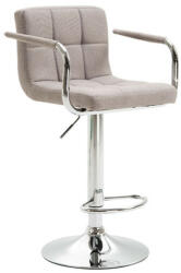 Tempo Bárszék, szürke-barna taupe szövet/króm, LEORA 2 NEW