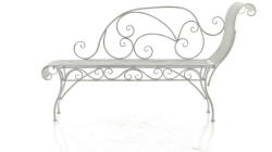  Karma kerti fém pad antik fehér 78x156x46 cm 11177531