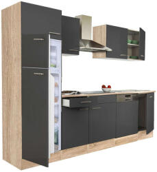 Leziter Yorki Konyhabútor - Sonoma Tölgy/Antracit - 280 cm - pepita - 247 800 Ft