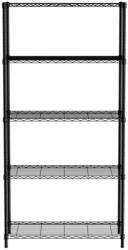 Hendi Csavarozott tárolóállvány 5 polccal, fekete, 91x45x183 cm - Hendi 812990