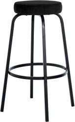  Kamari kör alakú bársony bárszék négylábú fémváz fekete-matt fekete 324865