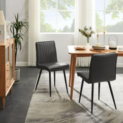 Clipop Étkezőszék 2 db-os Szett, Műbőr, Kárpitozott Ülés - Szürke