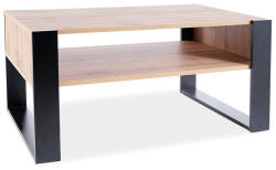 Signal Gema Modern Wotan Tölgy Dohányzóasztal Laminált Fekete-Natúr Kétszintes (GEMADWC)