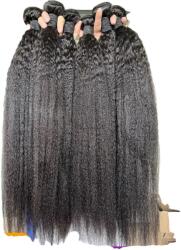  Kinky egyenes emberi hajkötegek, brazil haj, kiváló minőségű, 28 hüvelyk X3