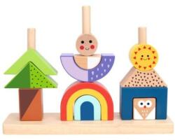 Tooky Toy Tooky Toy: Montessori Építőjáték Fából - Kirándulás Nappal És Éjjel - 3 Éves kortól