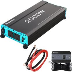 Tápinverter, 2000 W kimenet, 12 V bemenet, 230 V/240 V kimenet, tiszta szinuszhullám, beépített UPS funkció