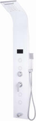 Trendy Sanitary zuhanypanel, rozsdamentes acél, 5 funkciós Digital Thermo hidromasszázzsal, szatén fehér, LED-del