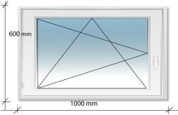 Decco 100x60 Bukó - Nyíló műanyag ablak Decco 71 profil 2 retegű üvegezés