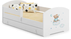 Kobi LUK gyerekágy 140x70 fiókkal - Kék mackó