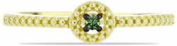  Aranyozott Ezüst Gyűrű - 0.03 Karátos Zöld Gyémánt - pepita - 65 199 Ft