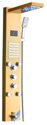  Zuhanypanel, Blackswan, M8004 típus, aranyszínű modell csapteleppel, digitális kijelzővel, LED és SPA funkciókkal, méret 121 cm