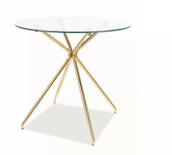 SIGNAL MEBLE Azalia Luxus Kerek Üvegasztal Arany Vázzal (AZALIATZLFI80)