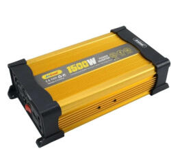 Andowl KS1500 autós feszültségváltó, 1500W, 12V, 220V, 26 x 11 x 6.5cm, arany színű
