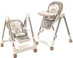  Hordozható baba étkezőszék, állítható magasságú, többfunkciós kivitel, 2 az 1-ben szürke