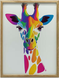  Alumínium Keretes Fali Plakát Színes Zsiráf 70x100 Cm