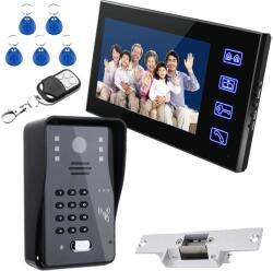 7 " LCD Video Door telefon, kihangosító intercom, RFID Access Control, 816bmjkeno11